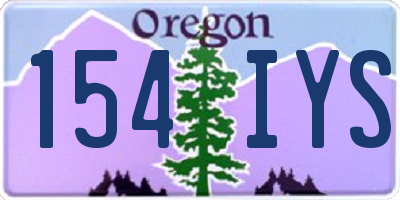 OR license plate 154IYS