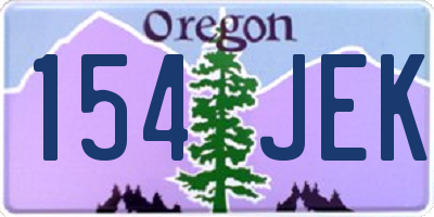 OR license plate 154JEK