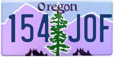 OR license plate 154JOF