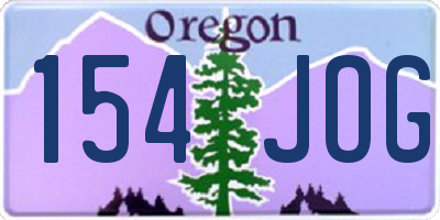 OR license plate 154JOG