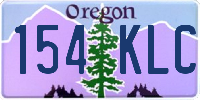 OR license plate 154KLC