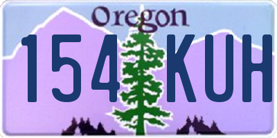 OR license plate 154KUH