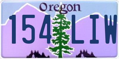 OR license plate 154LIW