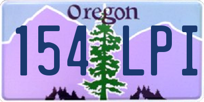 OR license plate 154LPI