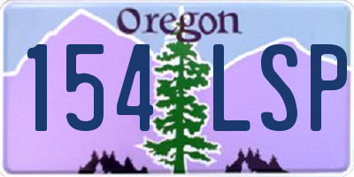 OR license plate 154LSP
