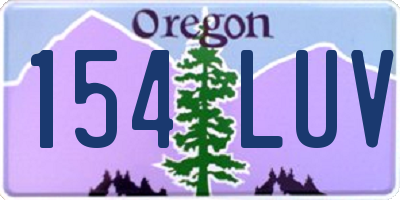 OR license plate 154LUV