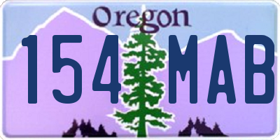 OR license plate 154MAB