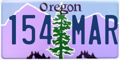 OR license plate 154MAR