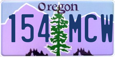 OR license plate 154MCW