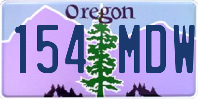OR license plate 154MDW