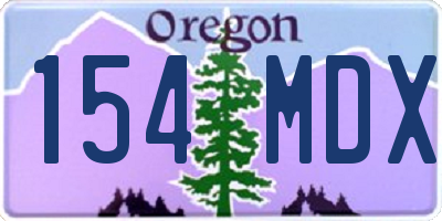 OR license plate 154MDX
