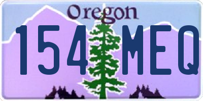 OR license plate 154MEQ