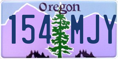 OR license plate 154MJY