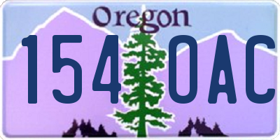 OR license plate 154OAC