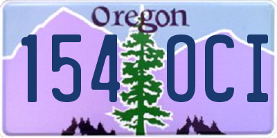 OR license plate 154OCI