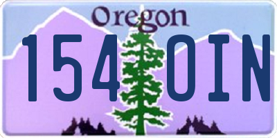 OR license plate 154OIN