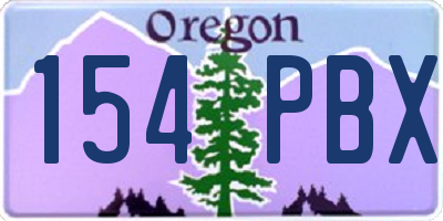 OR license plate 154PBX