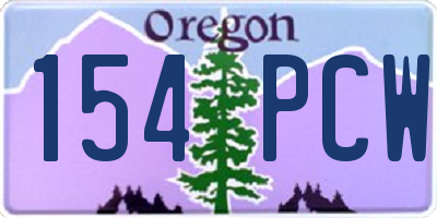 OR license plate 154PCW