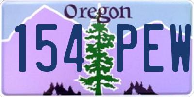 OR license plate 154PEW