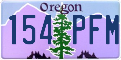 OR license plate 154PFM