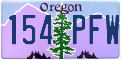 OR license plate 154PFW