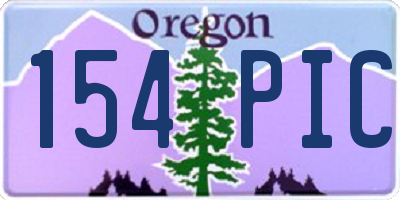 OR license plate 154PIC