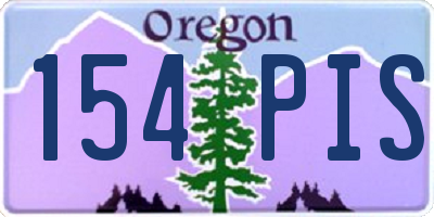 OR license plate 154PIS