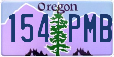 OR license plate 154PMB