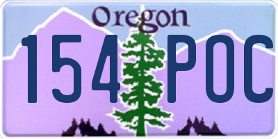 OR license plate 154POC