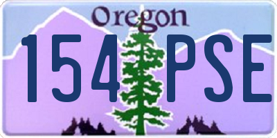 OR license plate 154PSE