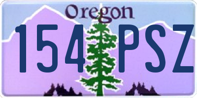 OR license plate 154PSZ