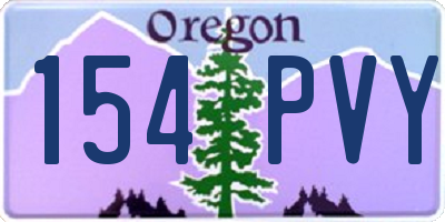 OR license plate 154PVY