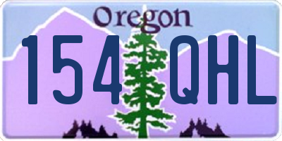OR license plate 154QHL