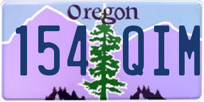 OR license plate 154QIM