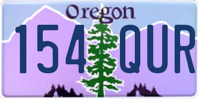 OR license plate 154QUR