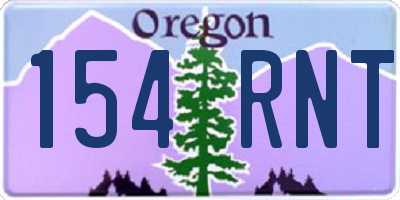 OR license plate 154RNT