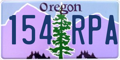 OR license plate 154RPA