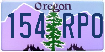 OR license plate 154RPO