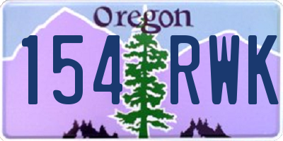 OR license plate 154RWK