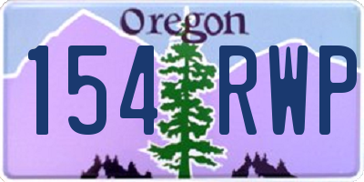 OR license plate 154RWP