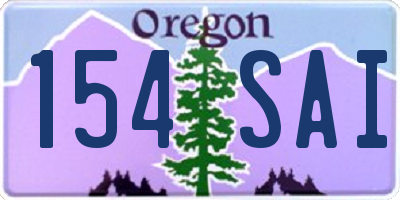 OR license plate 154SAI