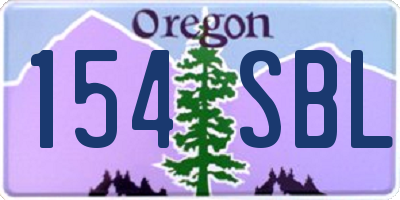 OR license plate 154SBL