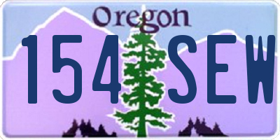 OR license plate 154SEW