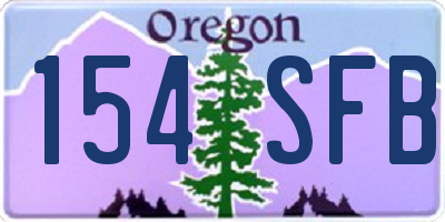 OR license plate 154SFB