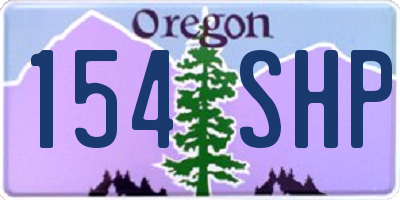 OR license plate 154SHP