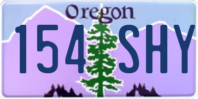 OR license plate 154SHY