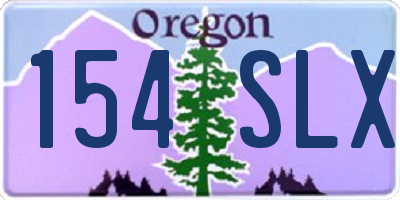 OR license plate 154SLX