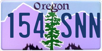 OR license plate 154SNN