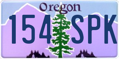 OR license plate 154SPK