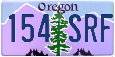OR license plate 154SRF